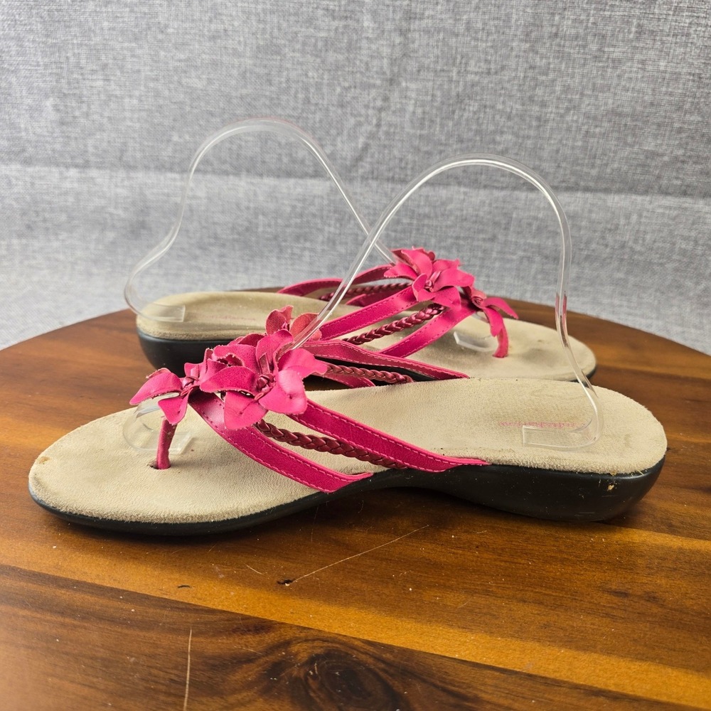 Croft & Barrow Women's Pink Flower Embellished Thong Sandals Size 9.5 - Picture 8 of 14